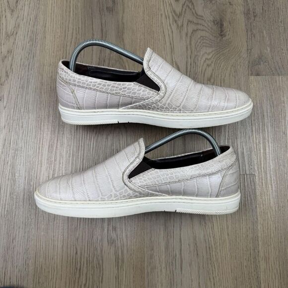 Jimmy Choo Shoes Mens Size 42 Beige Leather Croc Embossed Slip On Designer main image 8